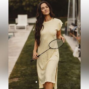The Normal Brand Vintage Slub Tee Dress midi yellow - 100% cotton - XS/S